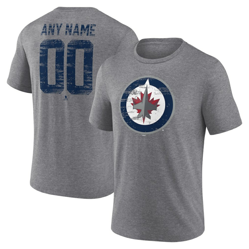Winnipeg Jets Heritage Custom Tri-Blend T-Shirt - Gray - NHL