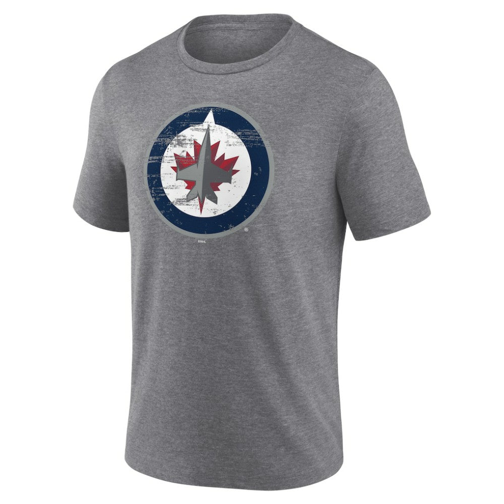 Winnipeg Jets Heritage Custom Tri-Blend T-Shirt - Gray - NHL