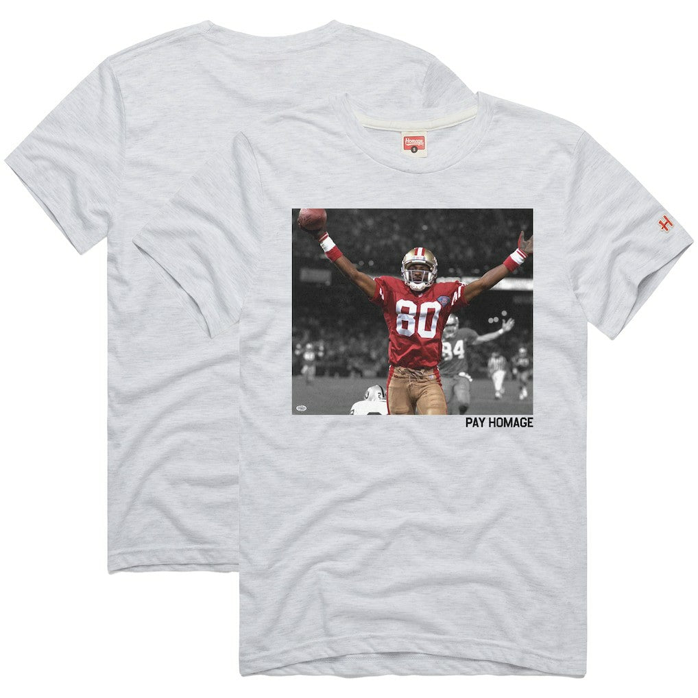 Jerry Rice San Francisco 49ers Homage Unisex Pay Homage Tri-Blend T-Shirt Ash | NFL