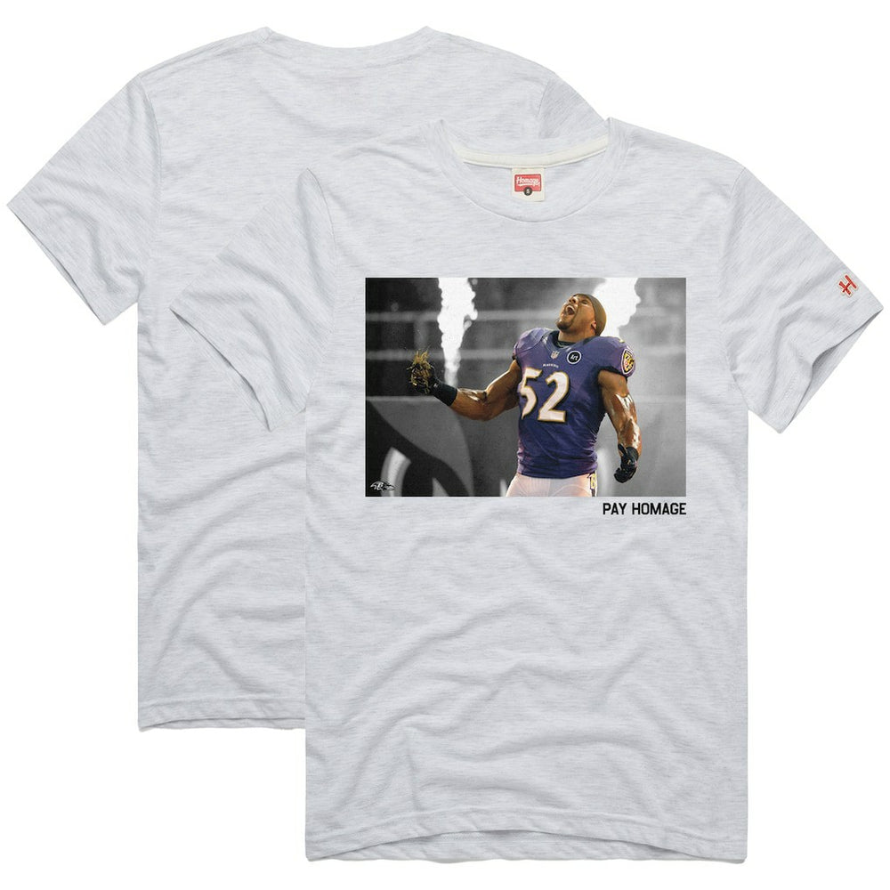 Ray Lewis Baltimore Ravens Homage Unisex Pay Homage Tri-Blend T-Shirt Ash | NFL