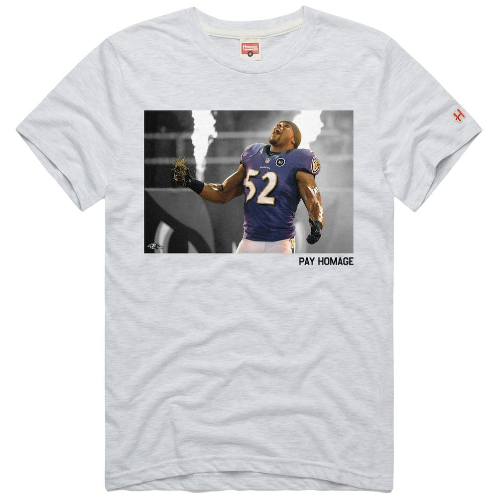 Ray Lewis Baltimore Ravens Homage Unisex Pay Homage Tri-Blend T-Shirt Ash | NFL