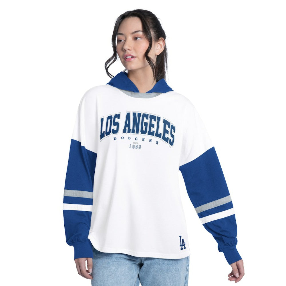 Los Angeles Dodgers G-III 4Her by Carl Banks Women's Key Player Oversized Hooded Long Sleeve T-Shirt - MLB