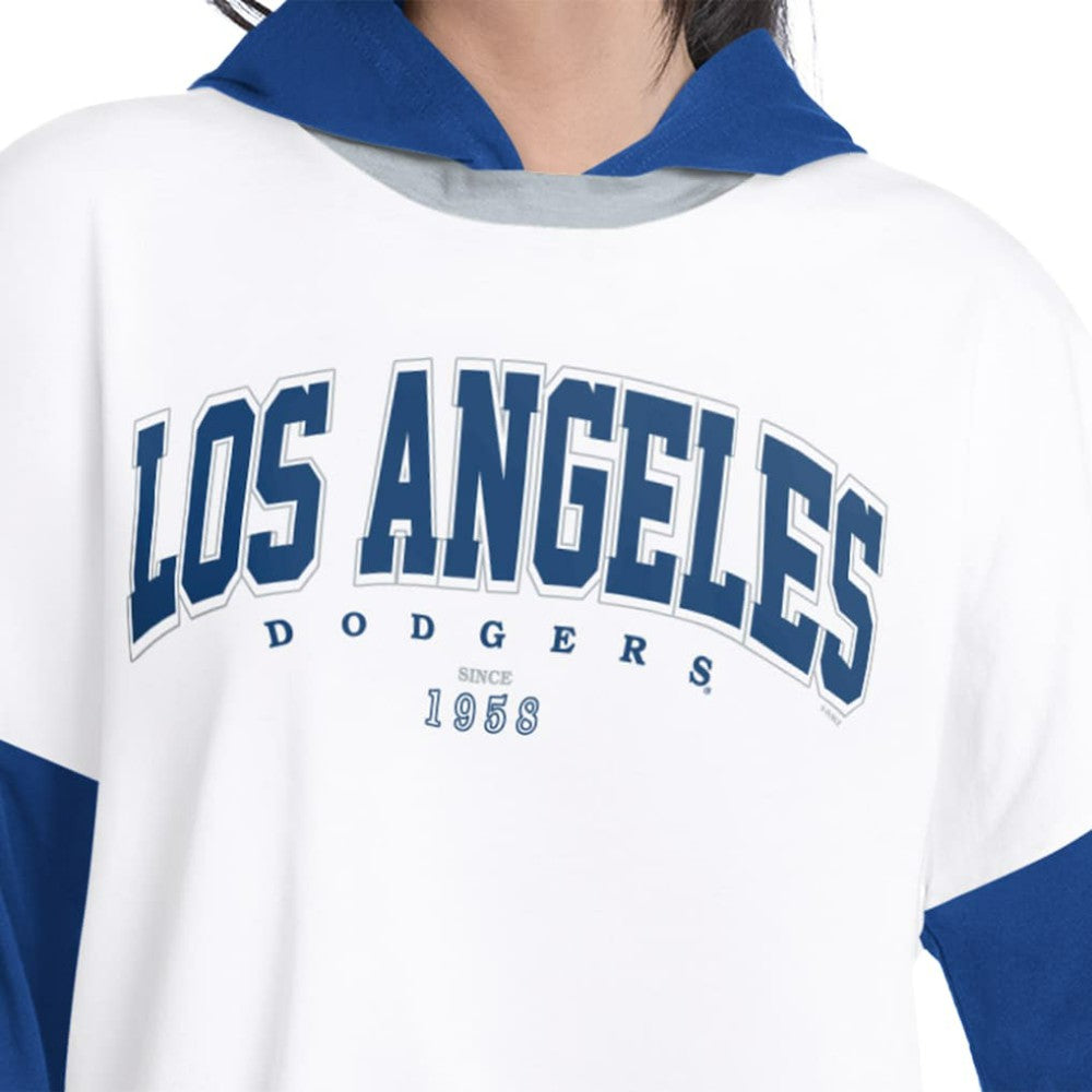 Los Angeles Dodgers G-III 4Her by Carl Banks Women's Key Player Oversized Hooded Long Sleeve T-Shirt - MLB