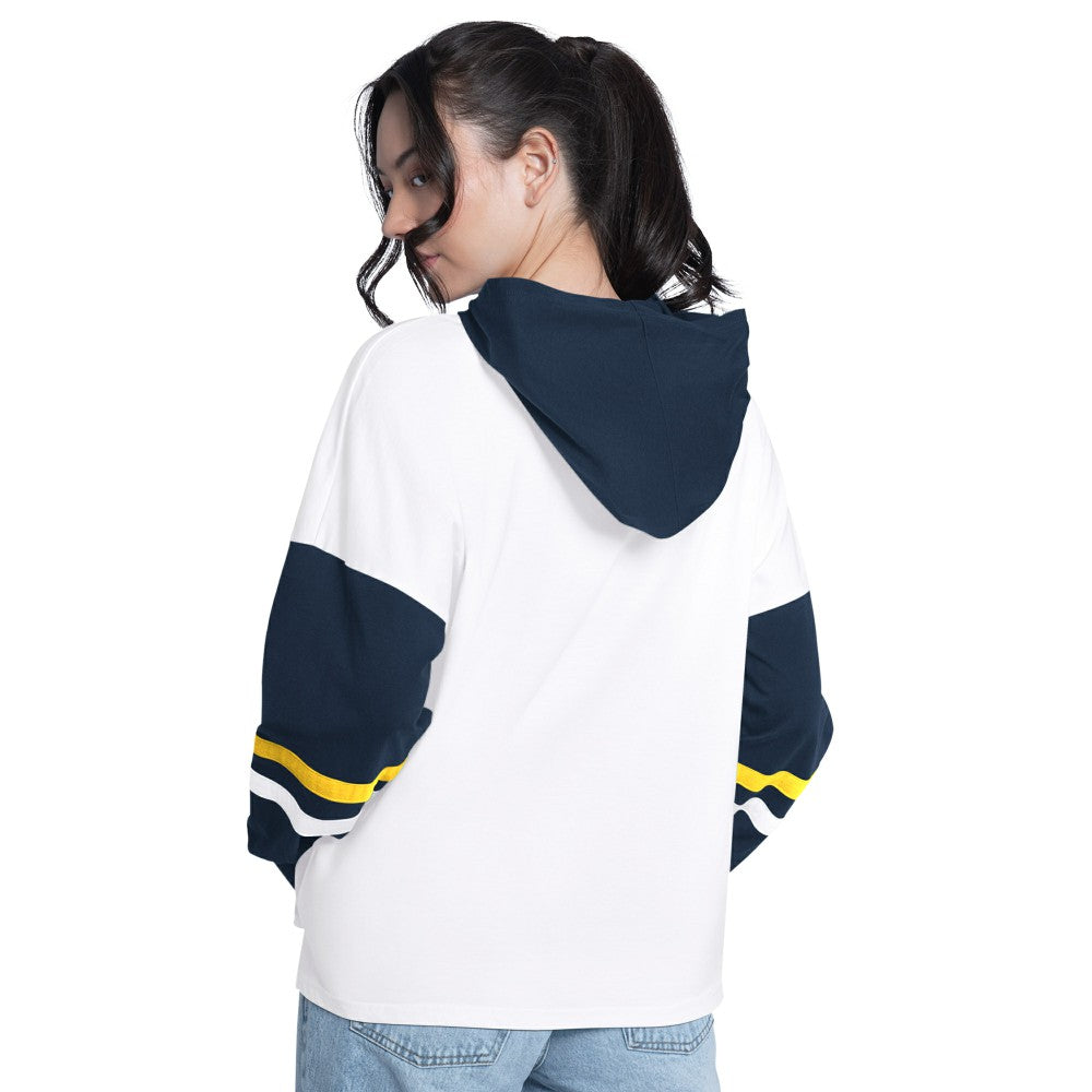 Milwaukee Brewers G-III 4Her by Carl Banks Women's Key Player Oversized Hooded Long Sleeve T-Shirt - MLB