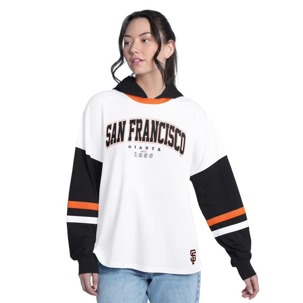 San Francisco Giants G-III 4Her by Carl Banks Women's Key Player Oversized Hooded Long Sleeve T-Shirt - MLB