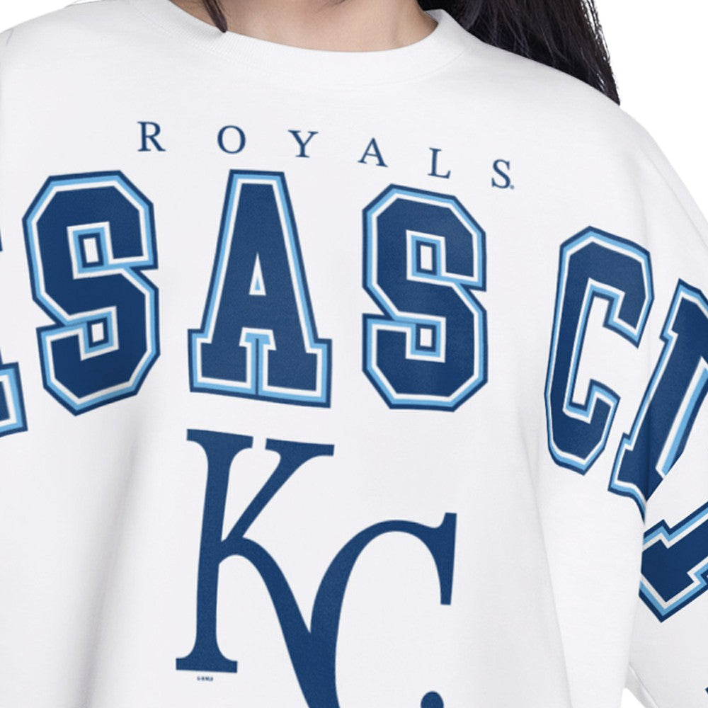 Kansas City Royals G-III 4Her by Carl Banks Women's Bleachers Cropped Pullover Sweatshirt - MLB