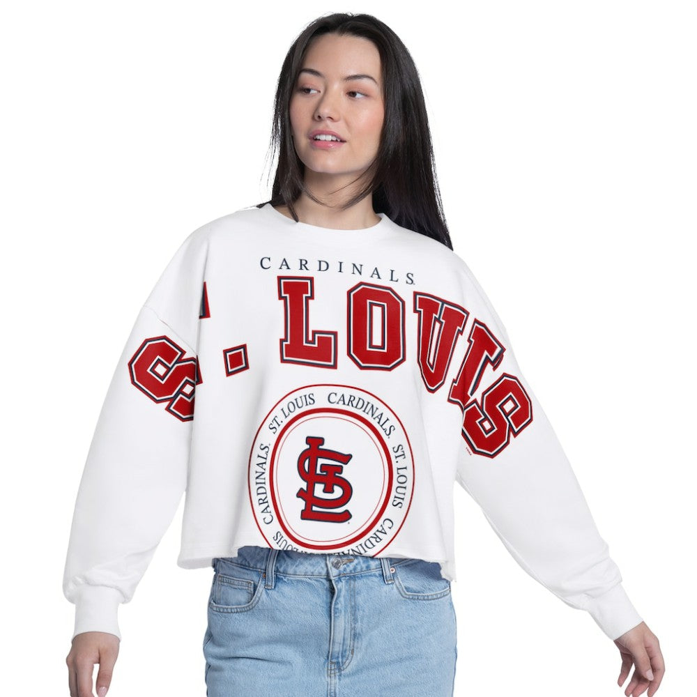 St. Louis Cardinals G-III 4Her by Carl Banks Women's Bleachers Cropped Pullover Sweatshirt - MLB