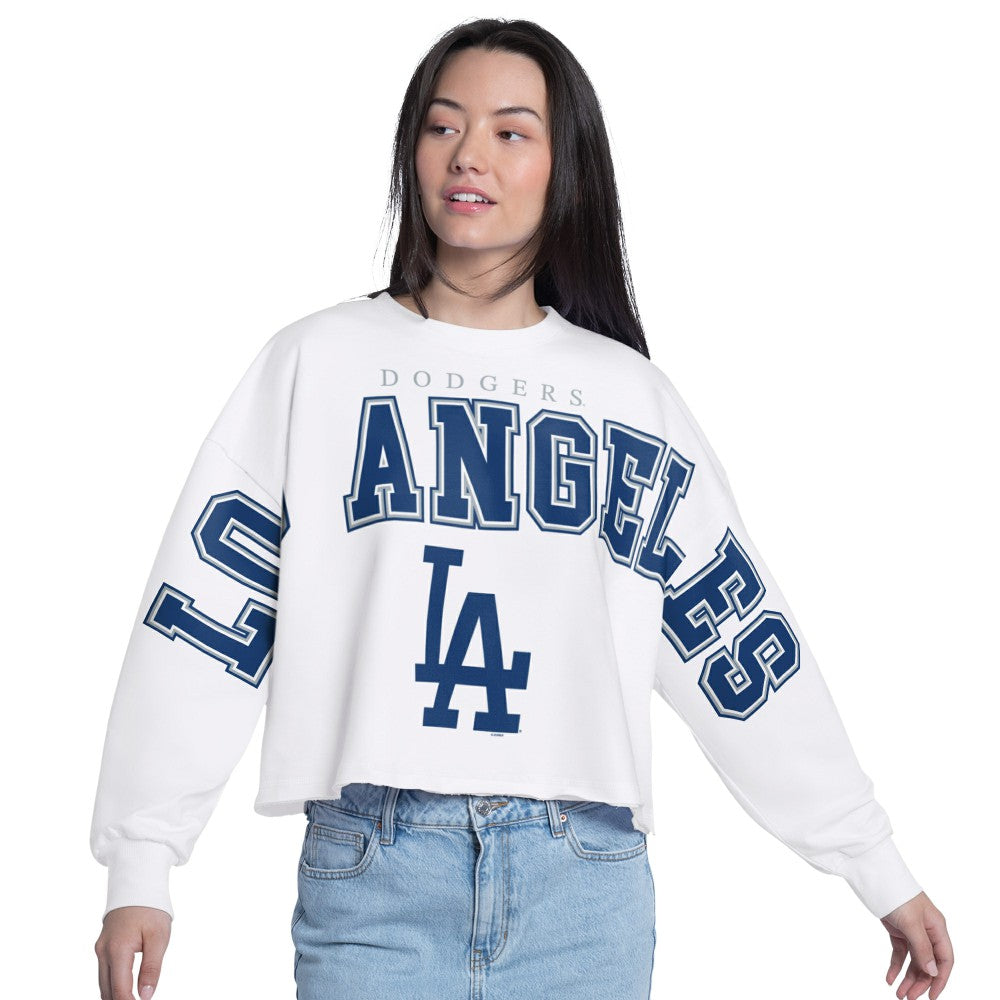 Los Angeles Dodgers G-III 4Her by Carl Banks Women's Bleachers Cropped Pullover Sweatshirt - MLB