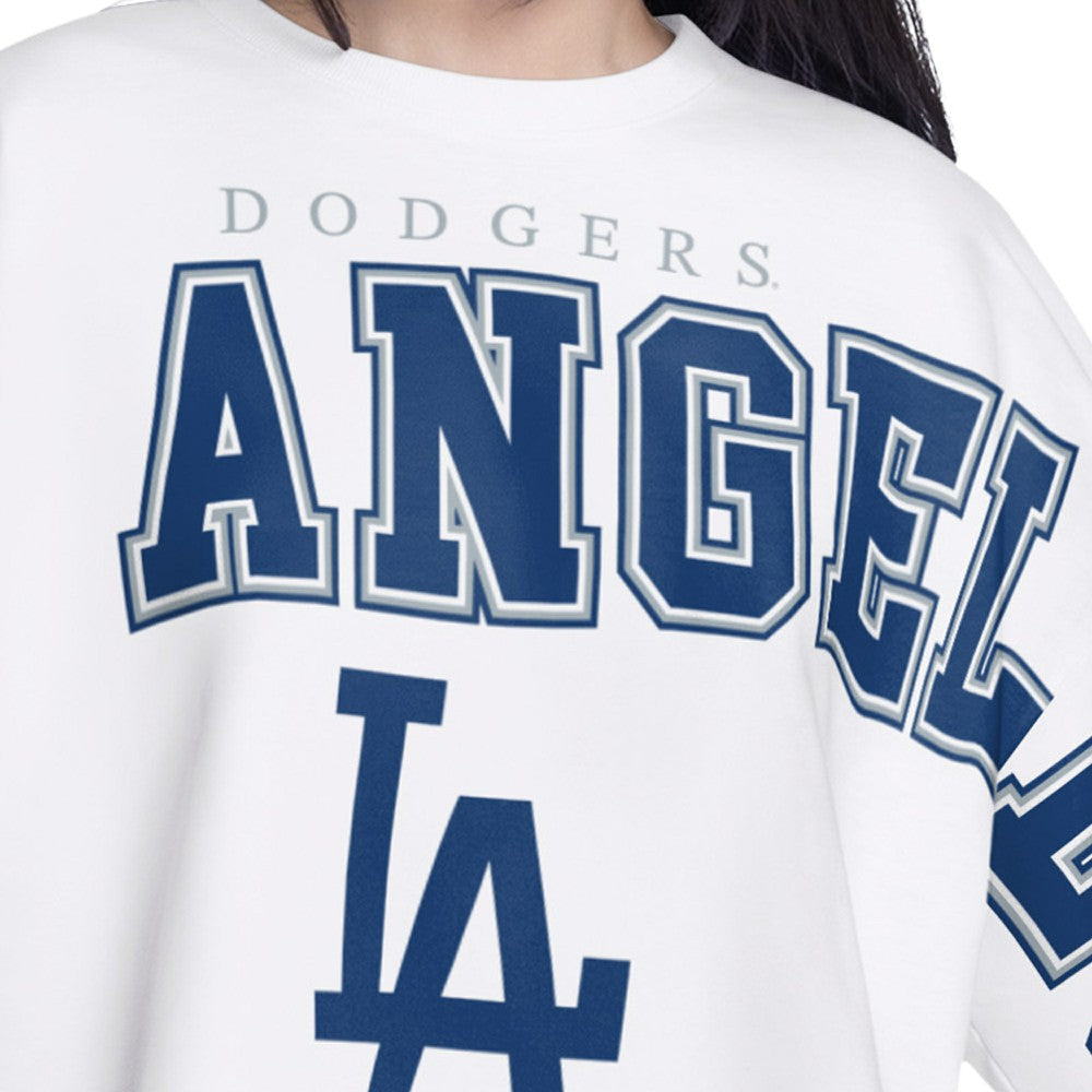 Los Angeles Dodgers G-III 4Her by Carl Banks Women's Bleachers Cropped Pullover Sweatshirt - MLB