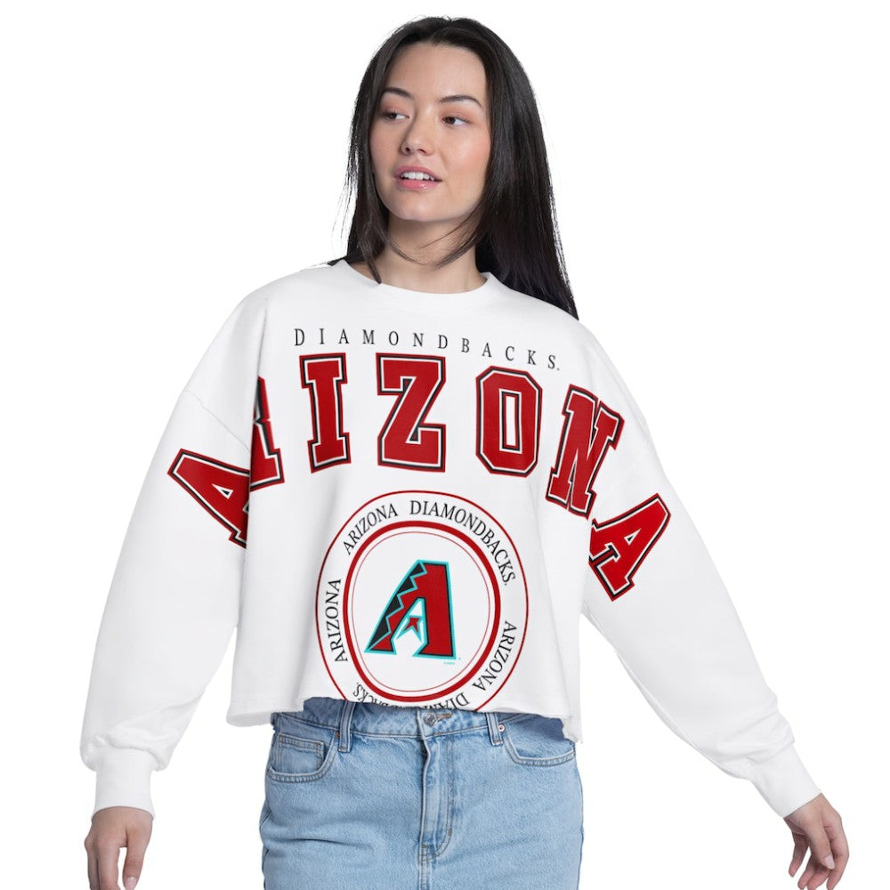 Arizona Diamondbacks G-III 4Her by Carl Banks Women's Bleachers Cropped Pullover Sweatshirt - MLB