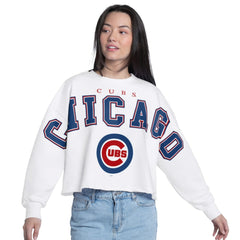 Chicago Cubs G-III 4Her by Carl Banks Women's Bleachers Cropped Pullover Sweatshirt - MLB