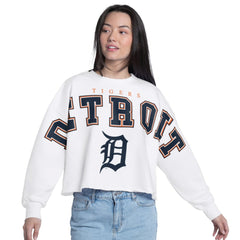 Detroit Tigers G-III 4Her by Carl Banks Women's Bleachers Cropped Pullover Sweatshirt - MLB