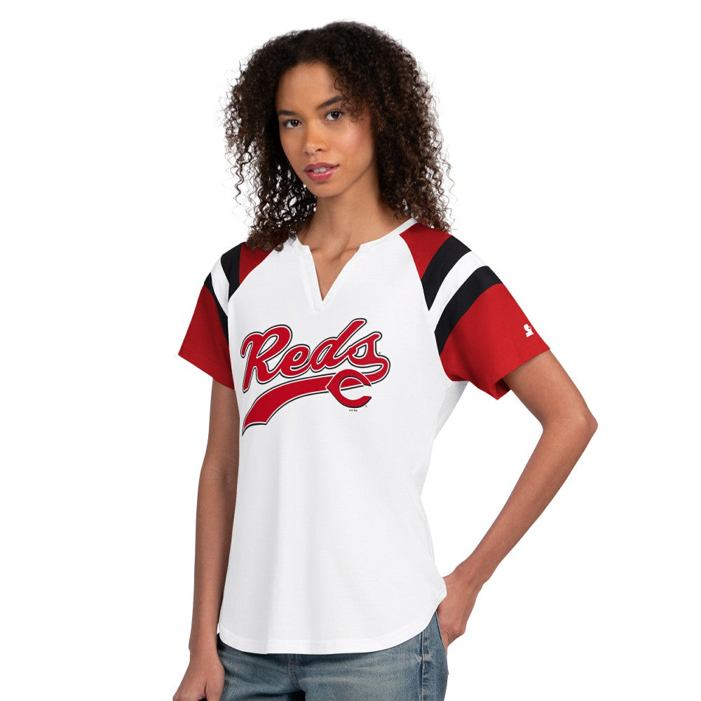 Cincinnati Reds Starter Women's Game On Notch Neck T-Shirt - MLB