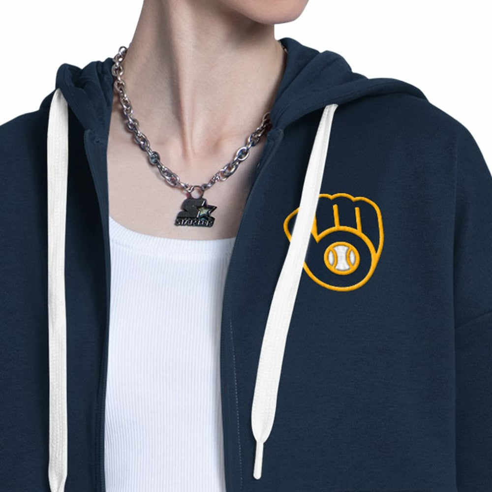 Milwaukee Brewers Starter Women's Wishbone Full-Zip Hoodie - MLB