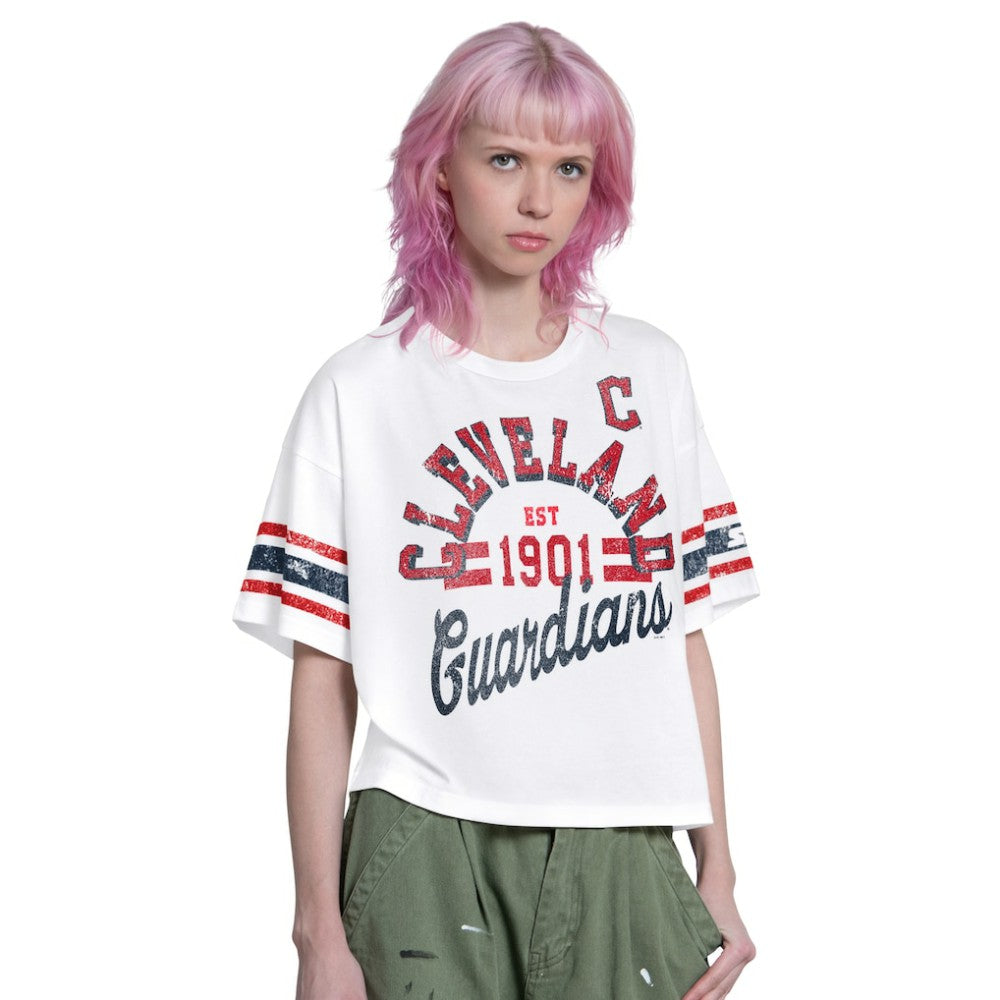 Cleveland Guardians Starter Women's Cropped Hurry Up Offense T-Shirt - MLB