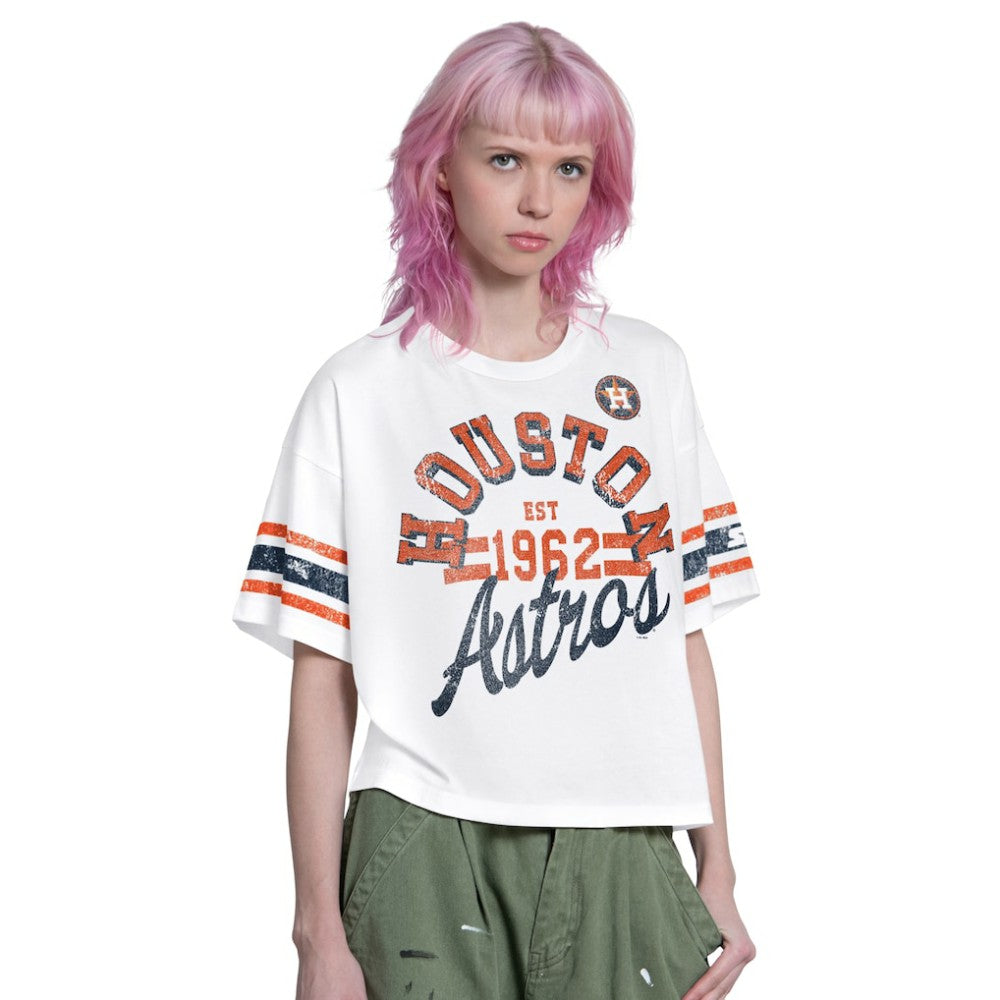 Houston Astros Starter Women's Cropped Hurry Up Offense T-Shirt - MLB