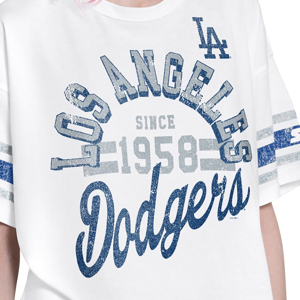 Los Angeles Dodgers Starter Women's Cropped Hurry Up Offense T-Shirt - MLB