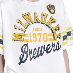 Milwaukee Brewers Starter Women's Cropped Hurry Up Offense T-Shirt - MLB