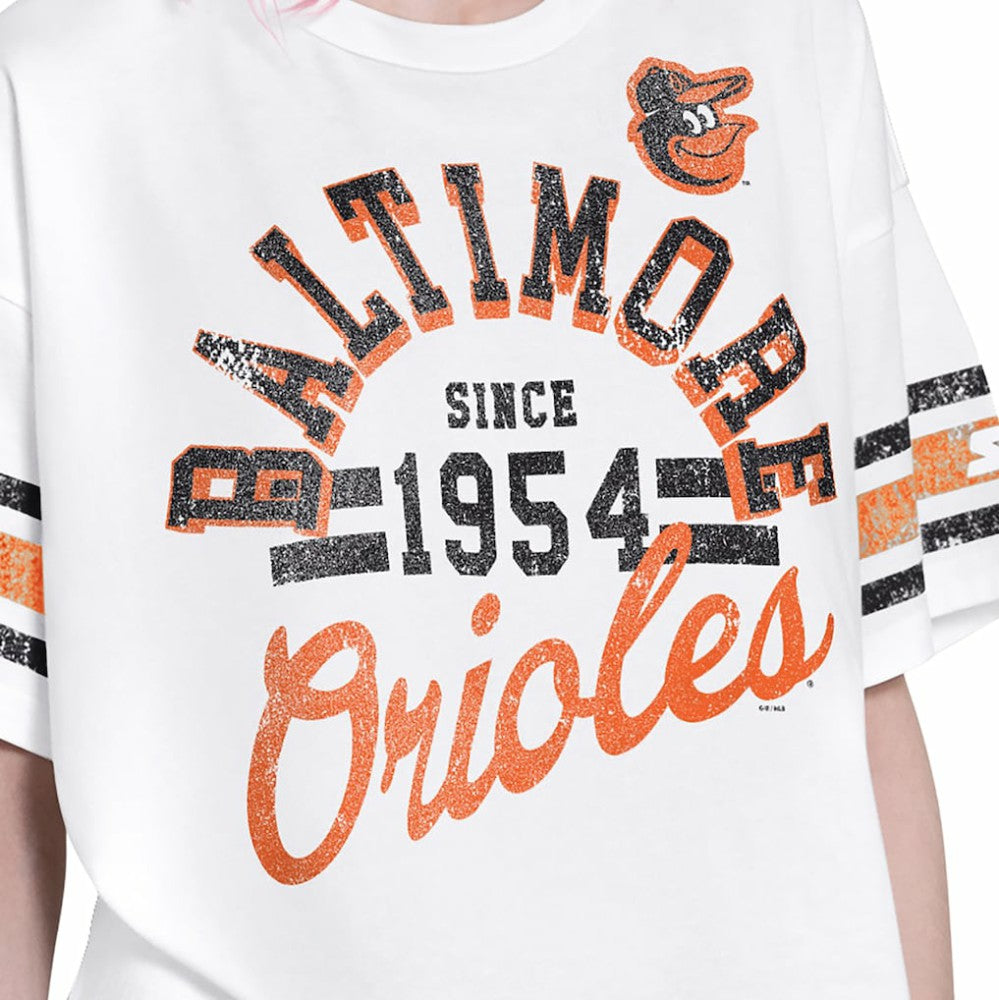 Baltimore Orioles Starter Women's Cropped Hurry Up Offense T-Shirt - MLB