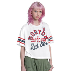 Boston Red Sox Starter Women's Cropped Hurry Up Offense T-Shirt - MLB