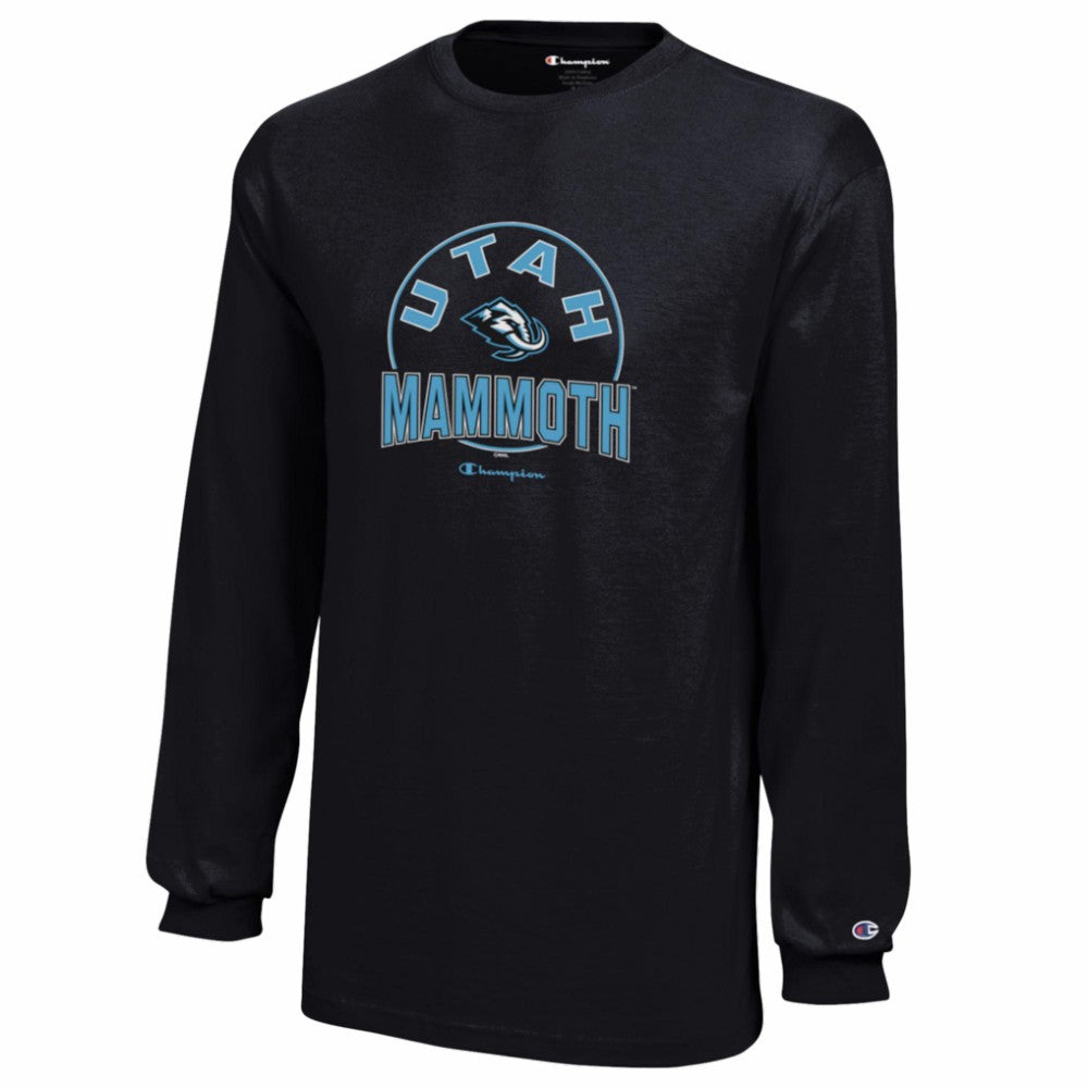 Utah Mammoth Champion Youth Jersey Long Sleeve T-Shirt - Black - NHL
