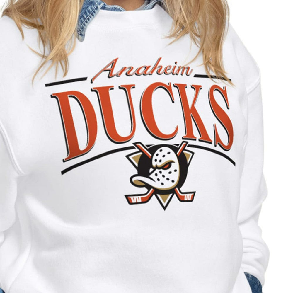 Anaheim Ducks Starter Women's Arch Stripe Fleece Sweatshirt - White - NHL