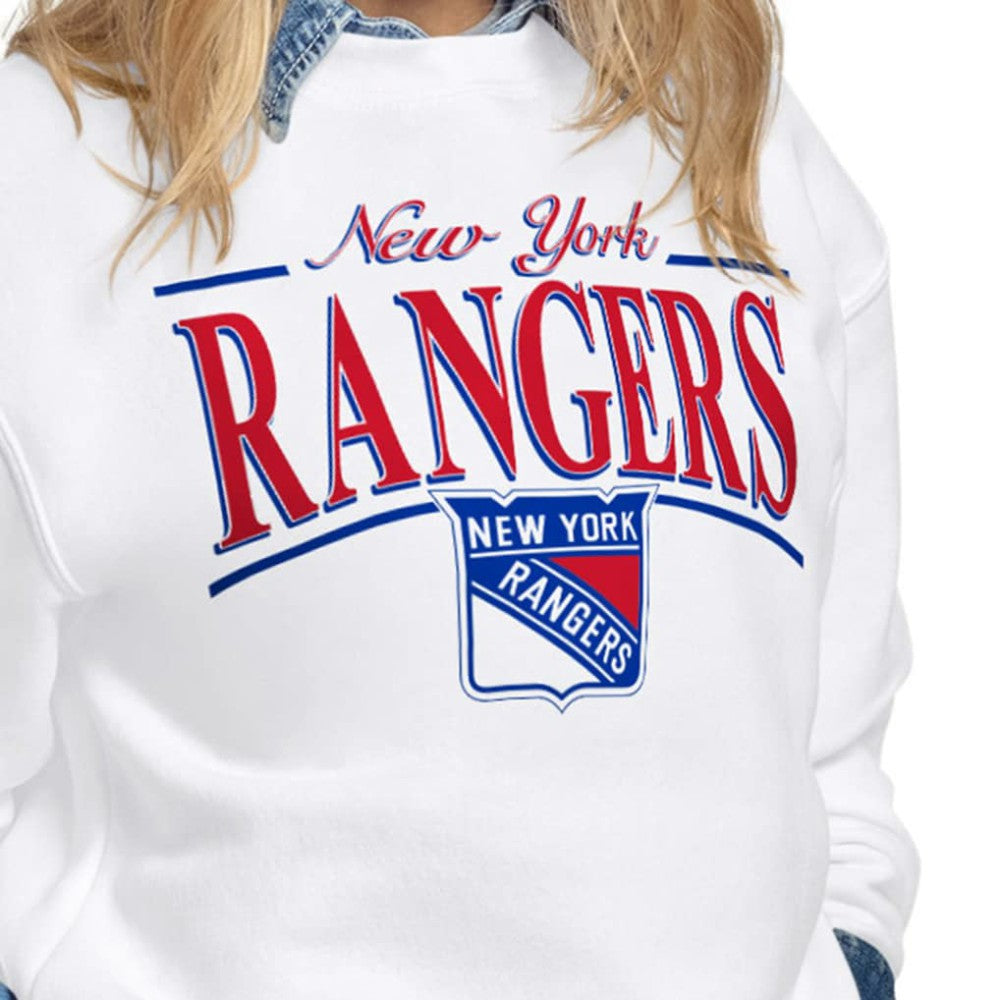 New York Rangers Starter Women's Arch Stripe Fleece Sweatshirt - White - NHL