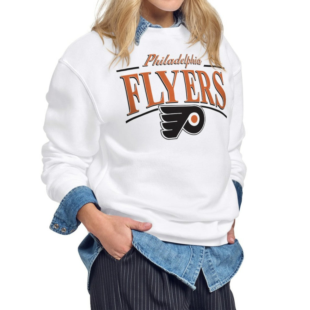 Philadelphia Flyers Starter Women's Arch Stripe Fleece Sweatshirt - White - NHL
