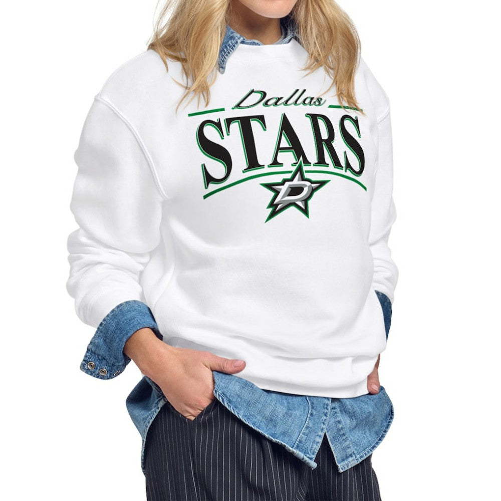 Dallas Stars Starter Women's Arch Stripe Fleece Sweatshirt - White - NHL
