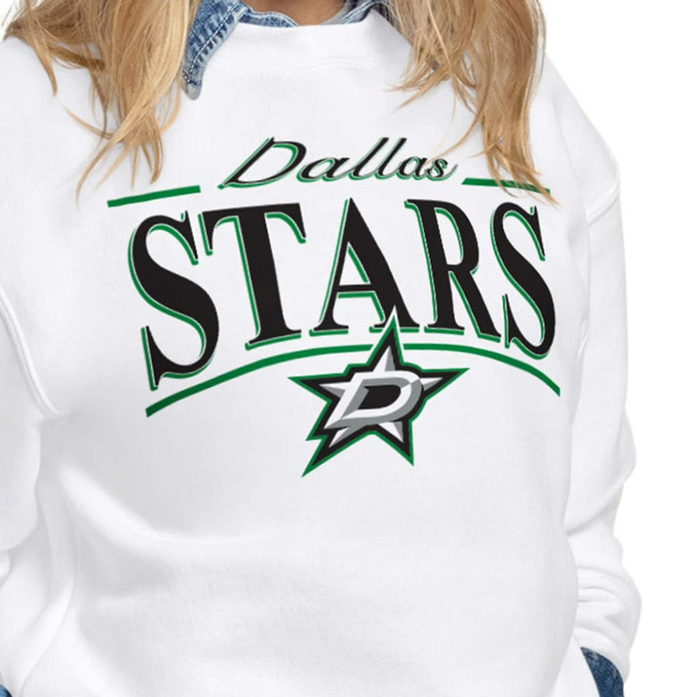 Dallas Stars Starter Women's Arch Stripe Fleece Sweatshirt - White - NHL