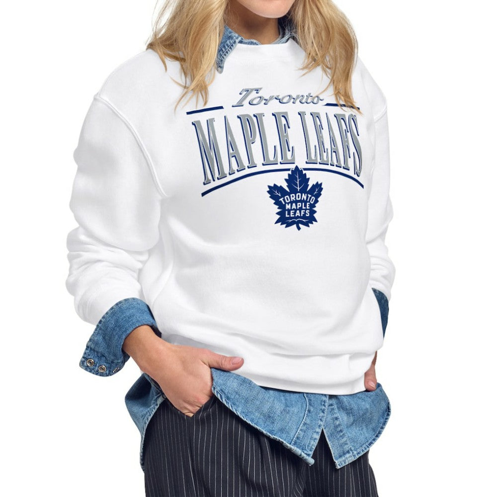 Toronto Maple Leafs Starter Women's Arch Stripe Fleece Sweatshirt - White - NHL