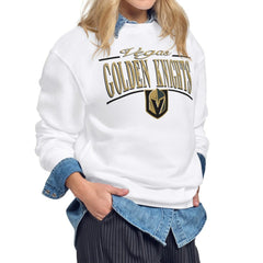 Vegas Golden Knights Starter Women's Arch Stripe Fleece Sweatshirt - White - NHL