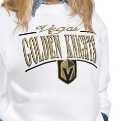 Vegas Golden Knights Starter Women's Arch Stripe Fleece Sweatshirt - White - NHL