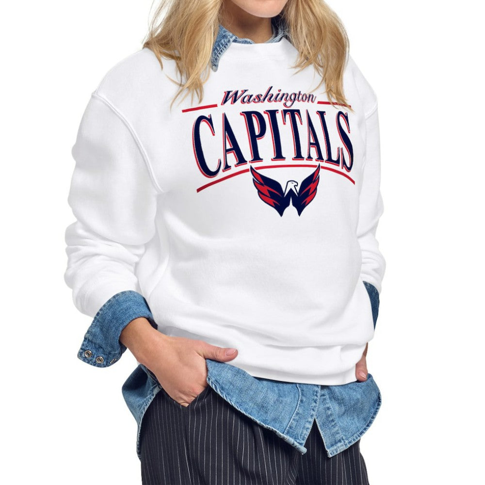 Washington Capitals Starter Women's Arch Stripe Fleece Sweatshirt - White - NHL