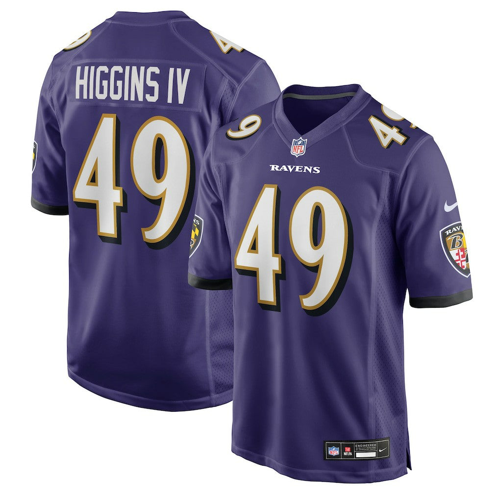 Jay Higgins IV Baltimore Ravens Team Game Jersey Purple | Nike for Sale