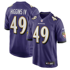 Jay Higgins IV Baltimore Ravens Team Game Jersey Purple | Nike for Sale
