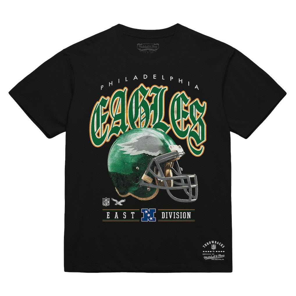 Philadelphia Eagles Unisex Classic Helmet T-Shirt Black | Mitchell & Ness