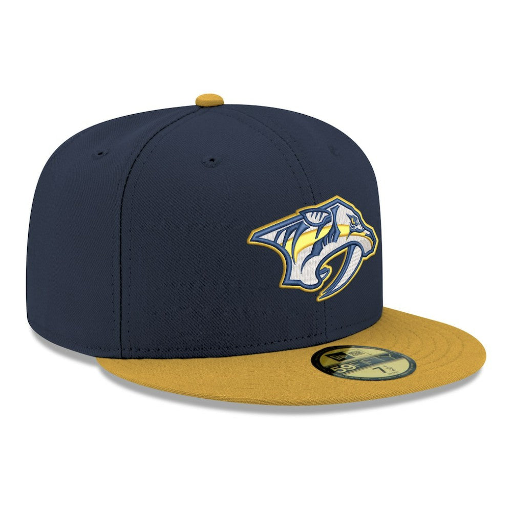 Nashville Predators New Era Core Logo Two-Tone 59FIFTY Fitted Hat - Navy - NHL