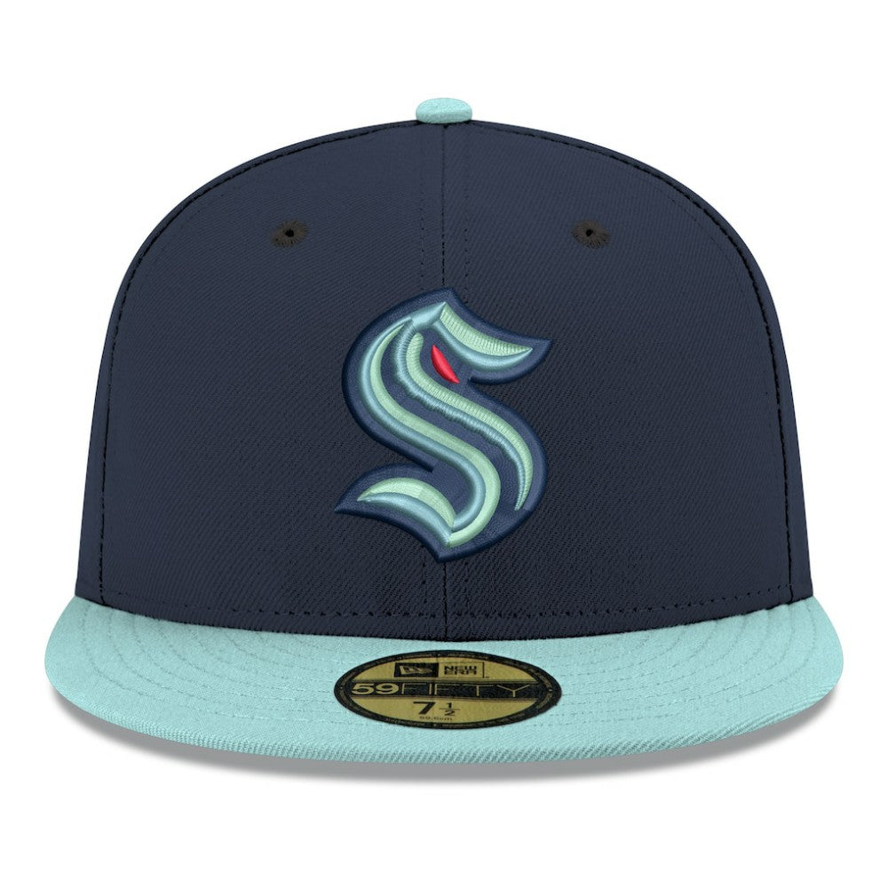 Seattle Kraken New Era Core Logo Two-Tone 59FIFTY Fitted Hat - Navy - NHL