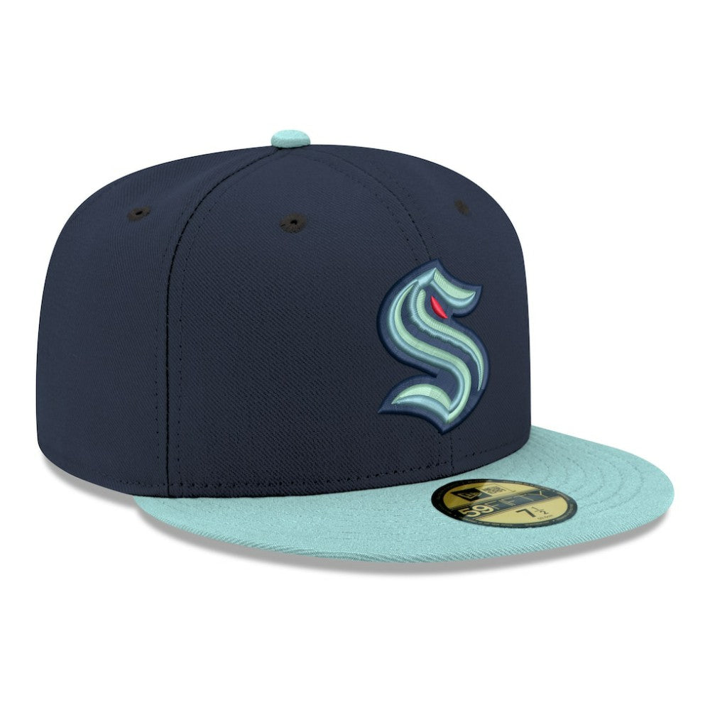 Seattle Kraken New Era Core Logo Two-Tone 59FIFTY Fitted Hat - Navy - NHL