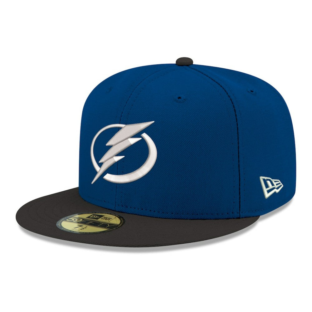 Tampa Bay Lightning New Era Core Logo Two-Tone 59FIFTY Fitted Hat - Blue - NHL