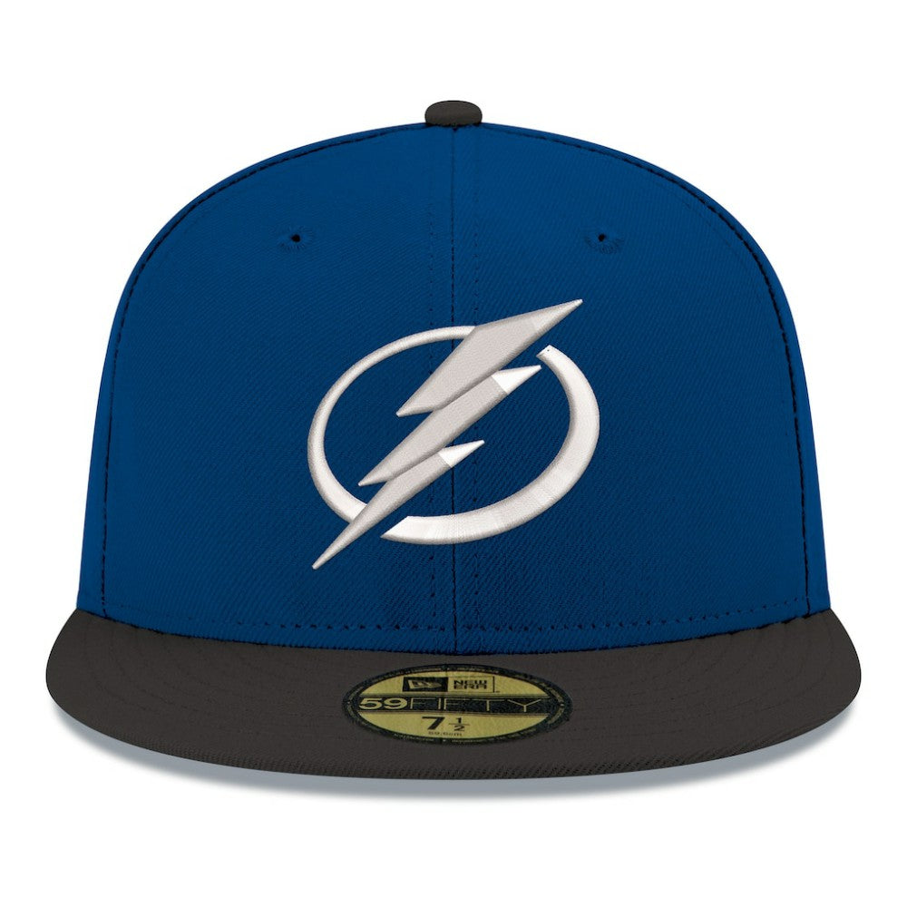 Tampa Bay Lightning New Era Core Logo Two-Tone 59FIFTY Fitted Hat - Blue - NHL