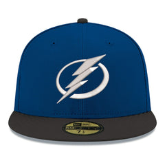 Tampa Bay Lightning New Era Core Logo Two-Tone 59FIFTY Fitted Hat - Blue - NHL