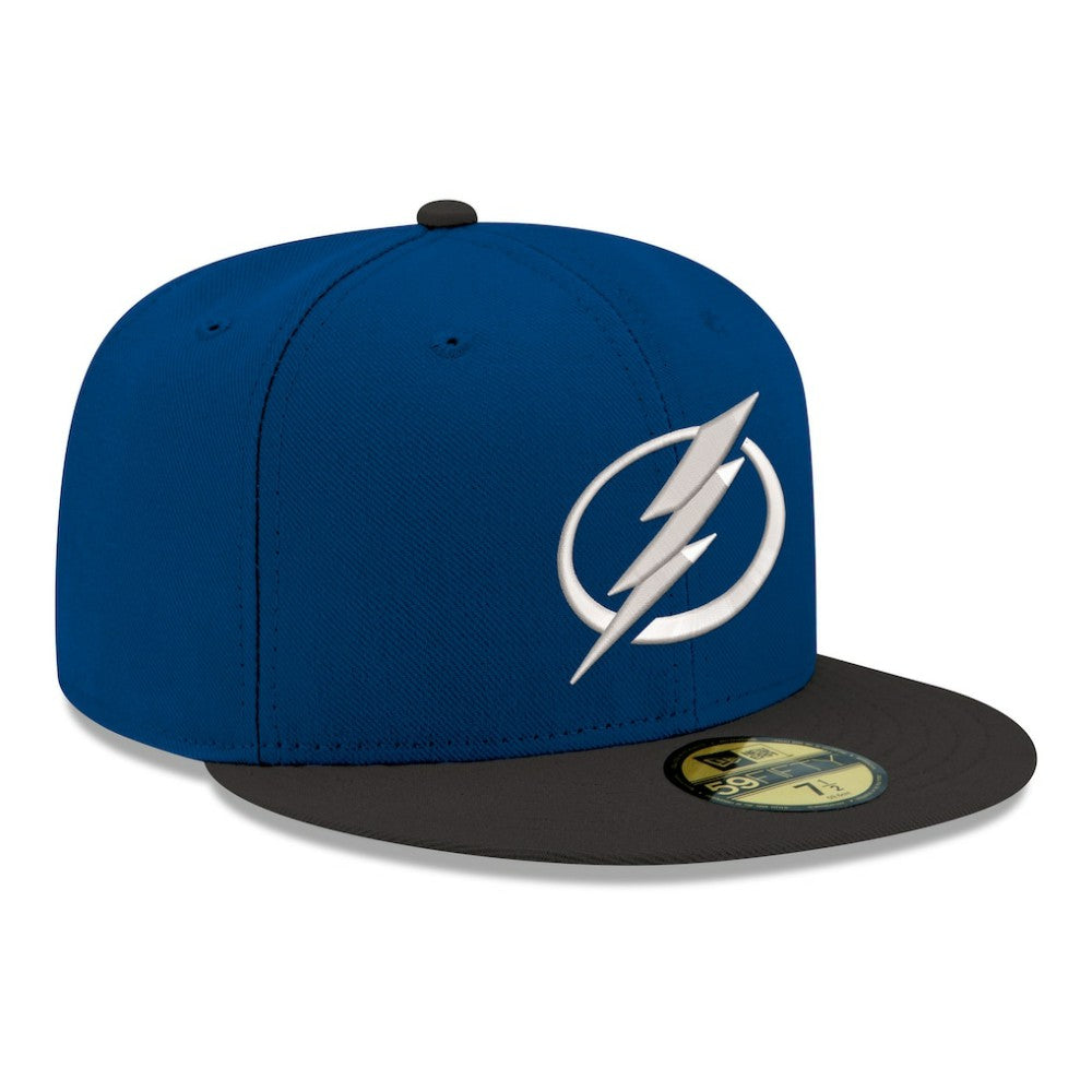 Tampa Bay Lightning New Era Core Logo Two-Tone 59FIFTY Fitted Hat - Blue - NHL