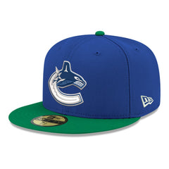 Vancouver Canucks New Era Core Logo Two-Tone 59FIFTY Fitted Hat - Blue - NHL