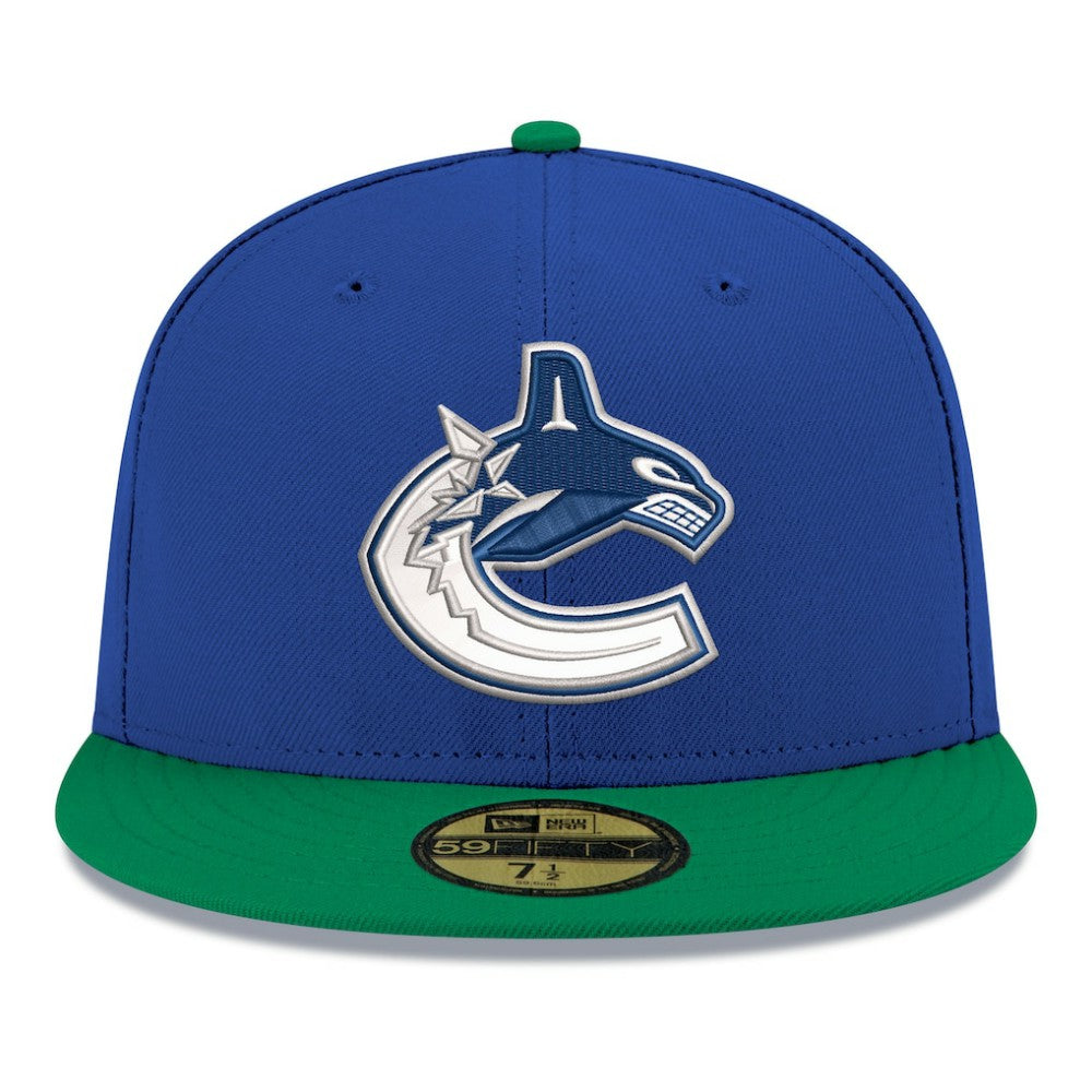 Vancouver Canucks New Era Core Logo Two-Tone 59FIFTY Fitted Hat - Blue - NHL
