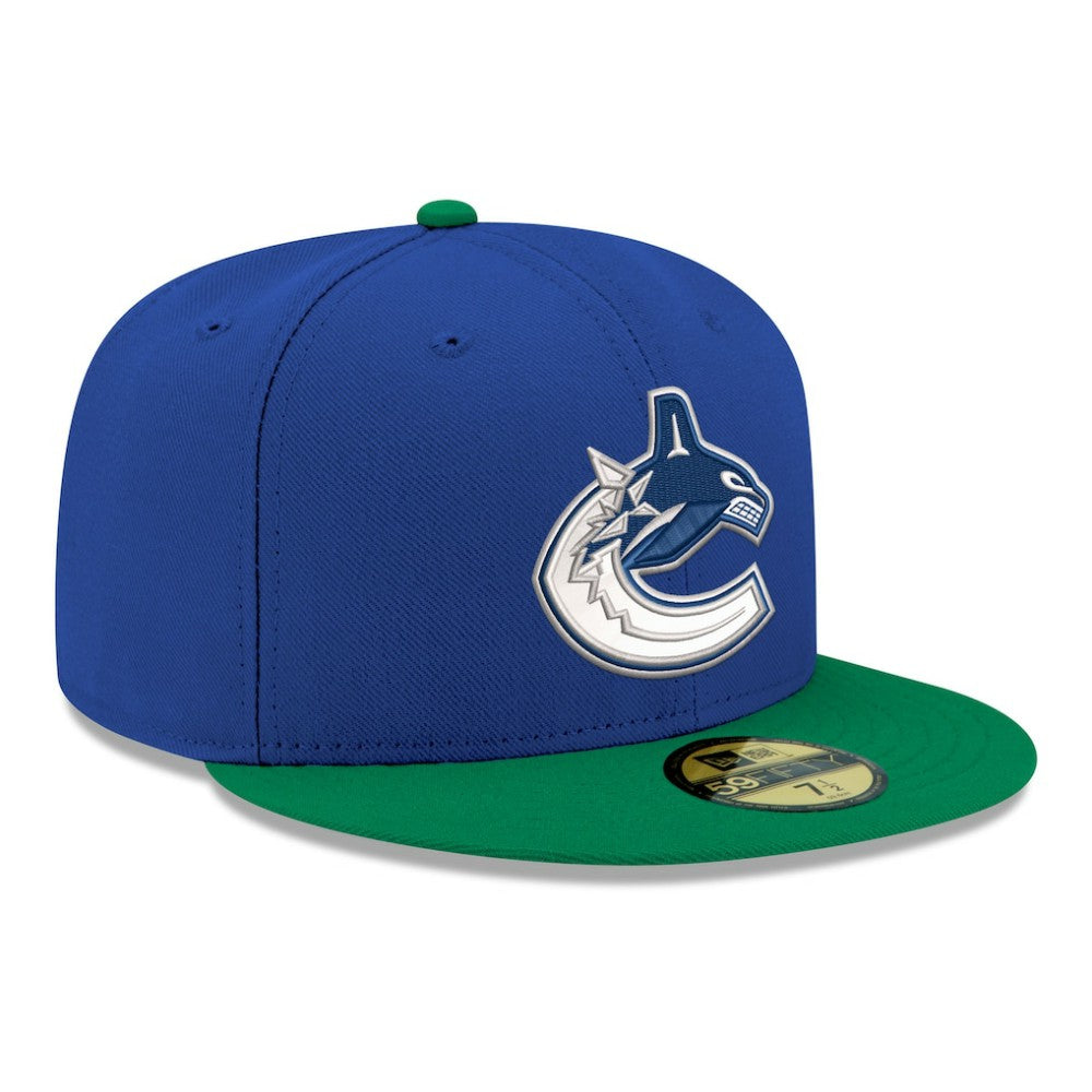 Vancouver Canucks New Era Core Logo Two-Tone 59FIFTY Fitted Hat - Blue - NHL