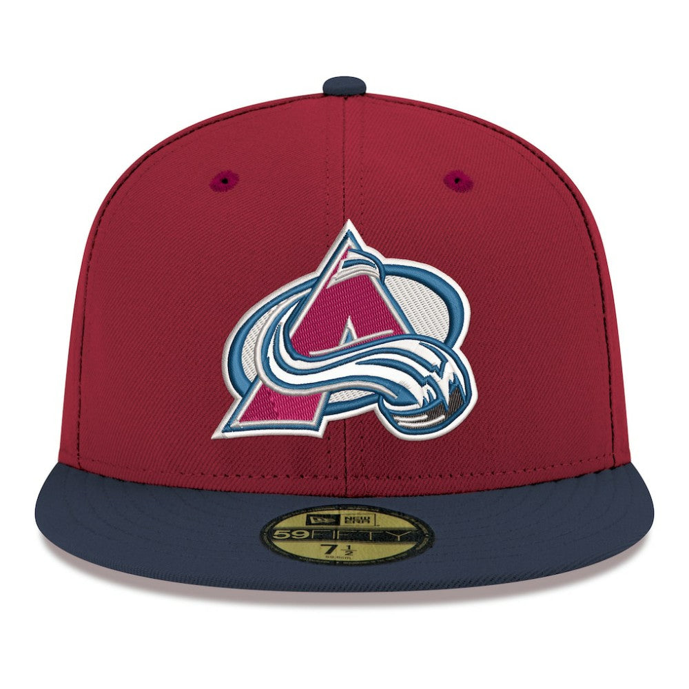 Colorado Avalanche New Era Core Logo Two-Tone 59FIFTY Fitted Hat - Burgundy - NHL