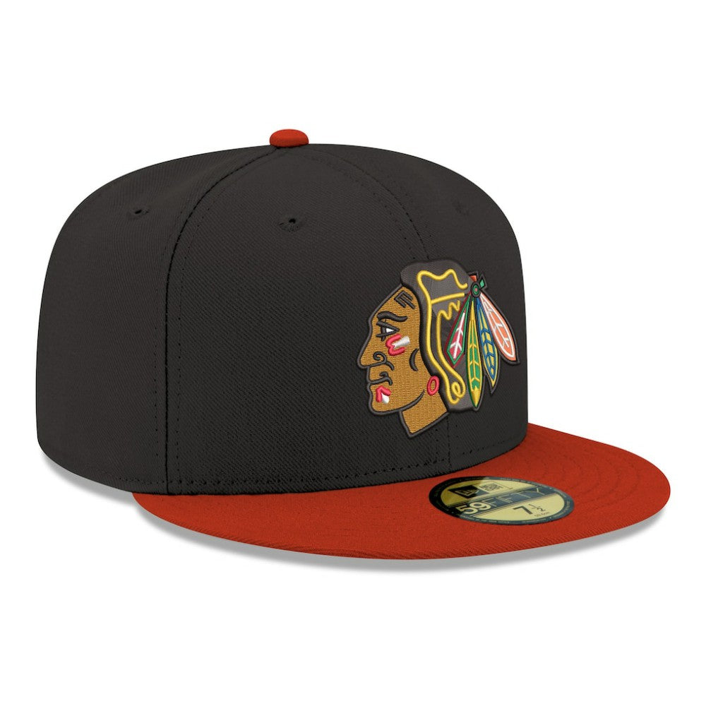 Chicago Blackhawks New Era Core Logo Two-Tone 59FIFTY Fitted Hat - Black - NHL