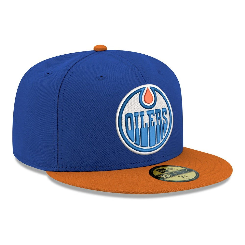 Edmonton Oilers New Era Core Logo Two-Tone 59FIFTY Fitted Hat - Royal - NHL